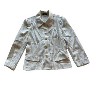 Vintage Blazer Womens Size 10 Cream Professional Structured Conservative